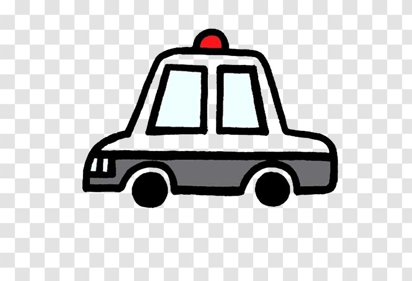 Police Car Officer Vehicle - Drawing - Simple Cartoon Style Transparent PNG