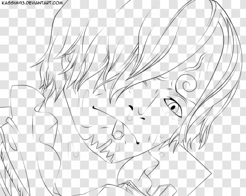Vinsmoke Sanji Line Art DeviantArt Sketch - Silhouette - One Piece Psd Transparent PNG