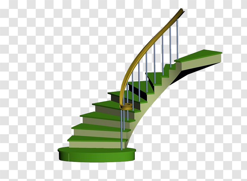Stairs Spiral Green - Grass - Lovely European Revolving Transparent PNG