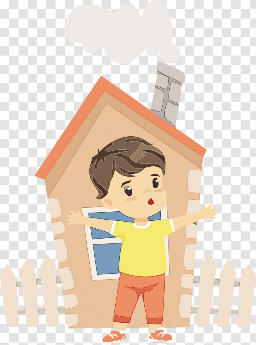 Cartoon Child House Transparent PNG