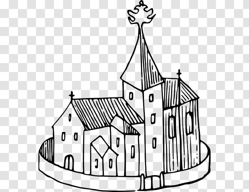 Black And White Chantry Line Art Clip - Facade - Church Transparent PNG