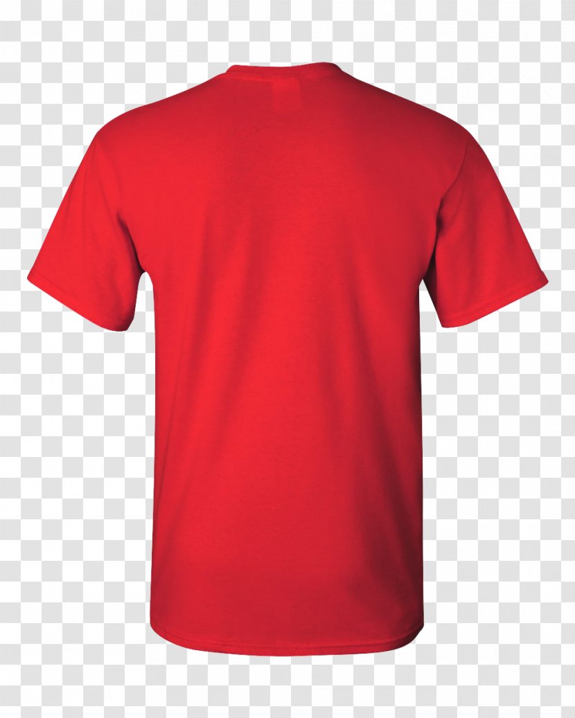 Long-sleeved T-shirt Gildan Activewear Red - Printed Tshirt Transparent PNG