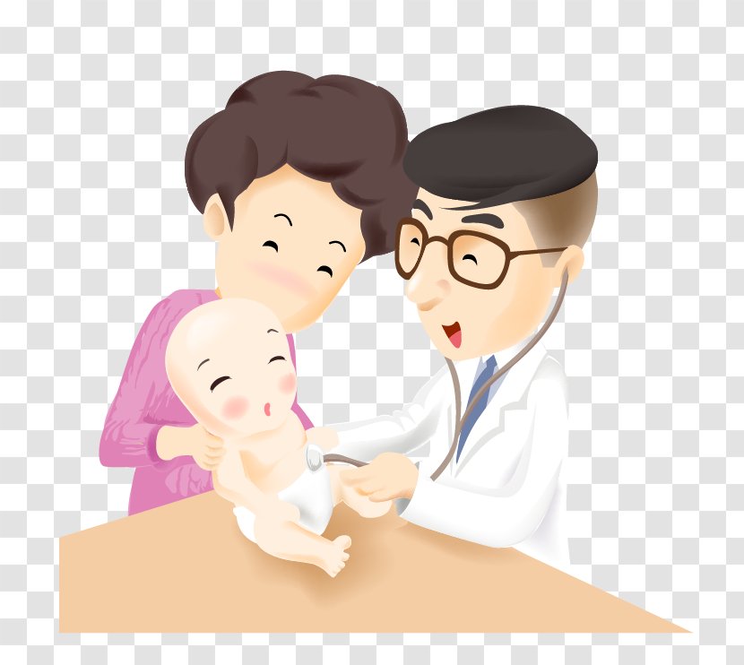 Cartoon Nurse Physician Illustration - Silhouette - The Doctor Gave Child To See A Transparent PNG