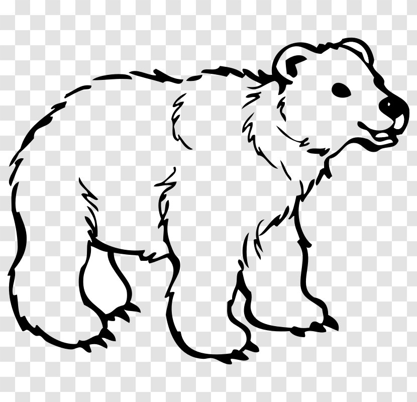Polar Bear American Black Brown Drawing - Cat Like Mammal - Cartoon Images Transparent PNG