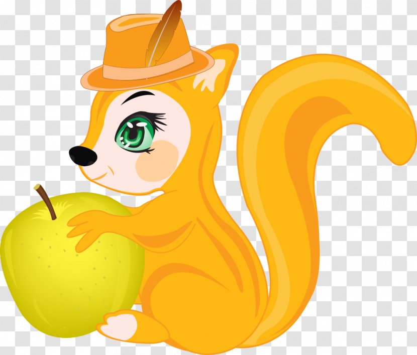 Squirrel Clip Art - Fictional Character - Holding Apple Transparent PNG