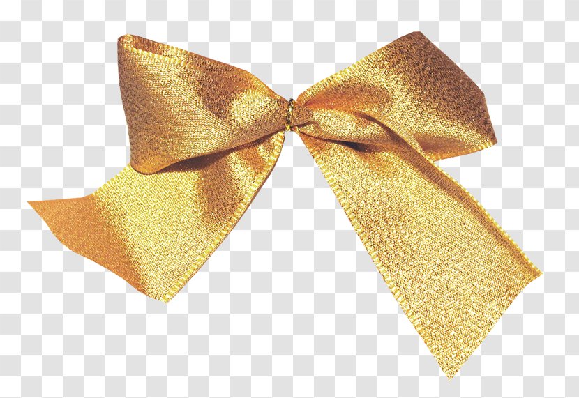 Gold Bow And Arrow Ribbon - Golden Transparent PNG