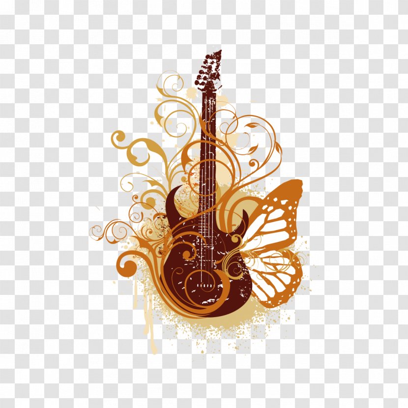 Musical Instrument Royalty-free - Frame - Vector Guitar And Wings Transparent PNG