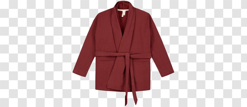 Robe Cardigan Clothing Jacket Sleeve - Burgundy Transparent PNG