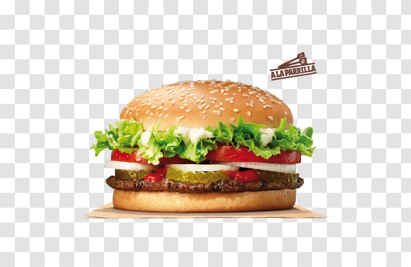 Whopper Hamburger Cheeseburger Chicken Sandwich Big King - Burger Transparent PNG