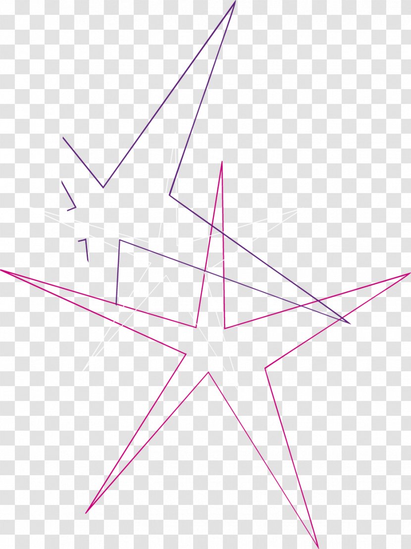 Triangle Pattern - Pink - Cartoon Star Line Transparent PNG