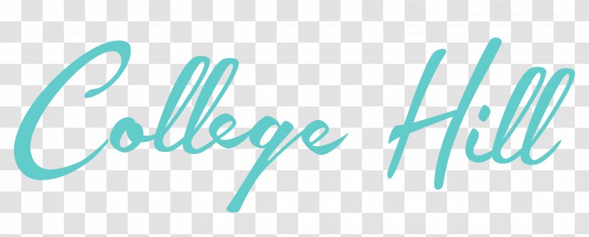 College Hill Custom Threads Logo Brand Font - Aqua - Text Transparent PNG