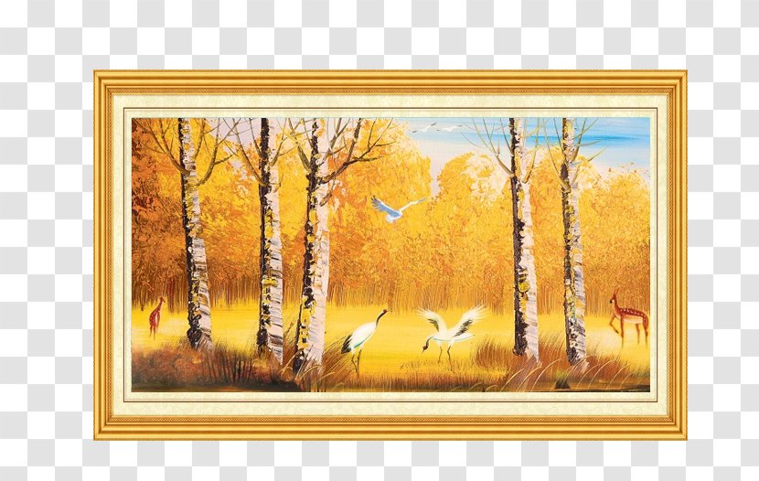 Mural Wall Painting Oil Paint Wallpaper - Yellow - Golden Material Transparent PNG