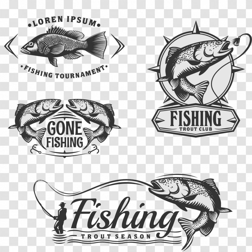 Fly Fishing Angling - Product Design - Black Label Vector Transparent PNG