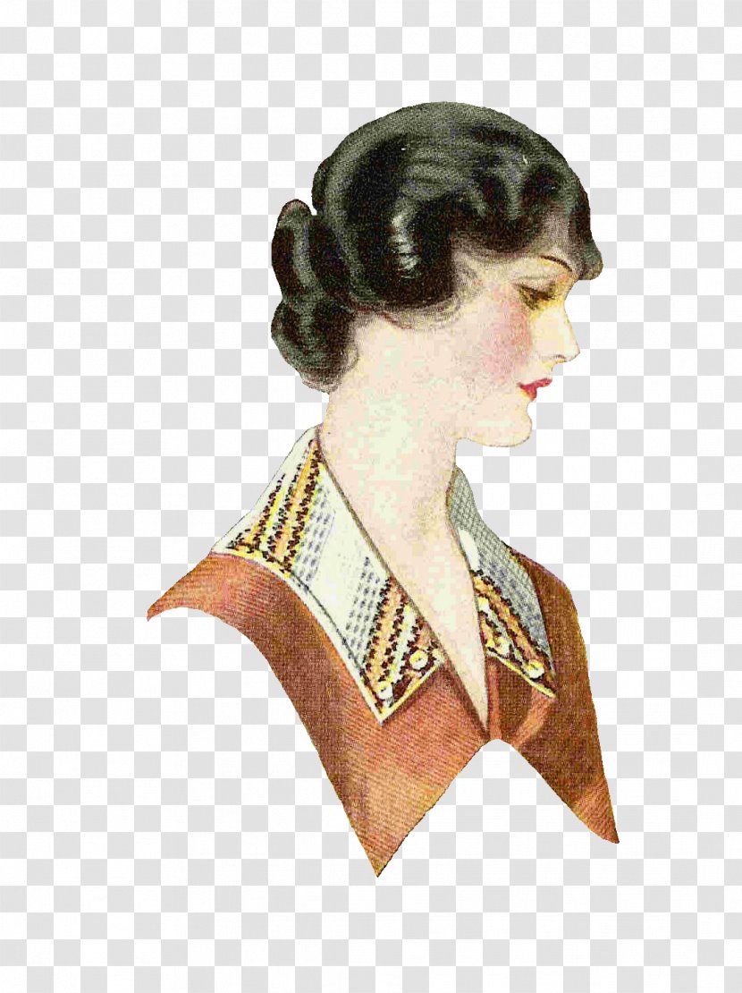 Hairstyle Fashion Vintage Clothing Woman Clip Art - Neck - Illustration Transparent PNG