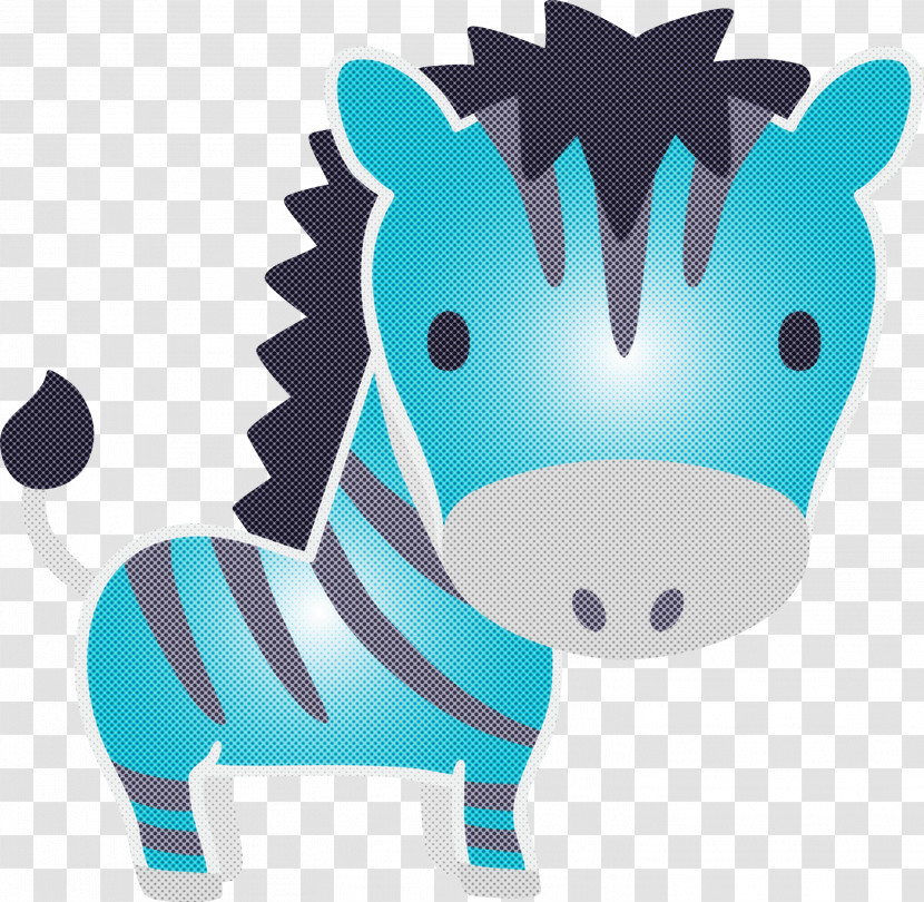 Cartoon Blue Animal Figure Turquoise Snout Transparent PNG