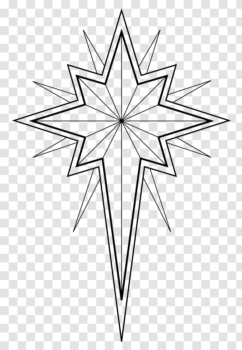 Colouring Pages Coloring Book Star Of Bethlehem Christmas Day Tree - Triangle Transparent PNG