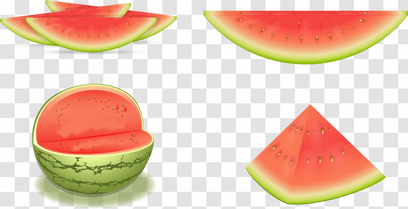 Watermelon Euclidean Vector Illustration - Peach - Painted Cut Transparent PNG