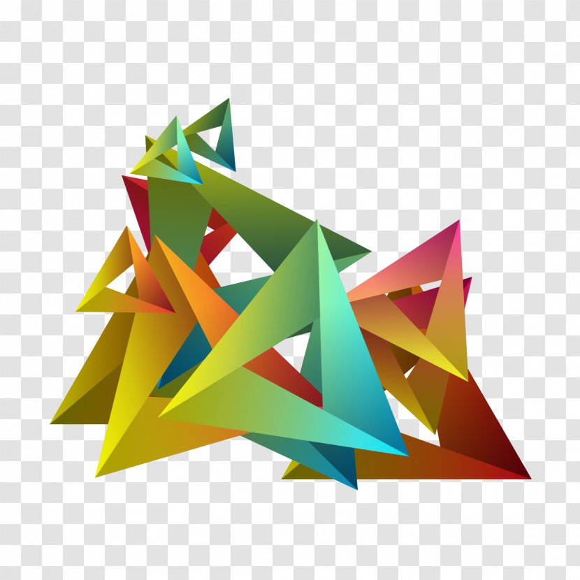 Triangle Three-dimensional Space Geometric Shape Image - Threedimensional - Boader Graphic Transparent PNG