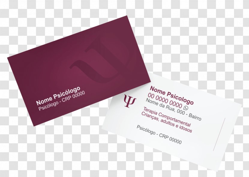 Business Cards Credit Card Visiting Cardboard Psychology - Magenta Transparent PNG