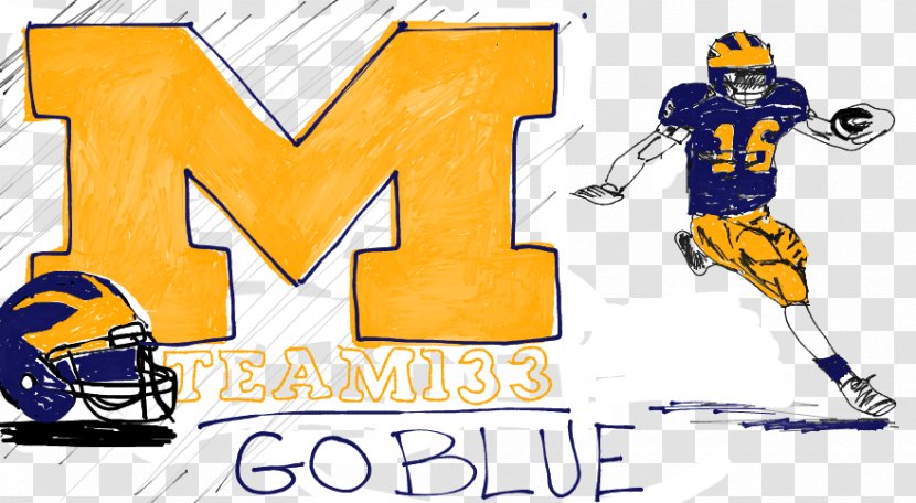 Illustration Drawing Sports Sketch Doodle - Recreation - Michigan Football Go Blue Transparent PNG