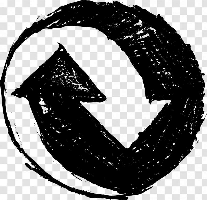Recycling Symbol Drawing - Black And White - Hand Drawn Transparent PNG