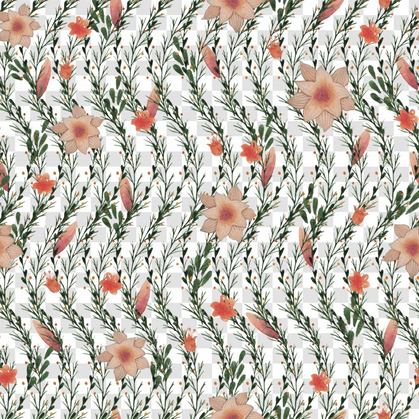 Textile Flowering Plant Pattern - Material - Watercolor Floral Background Shading Transparent PNG