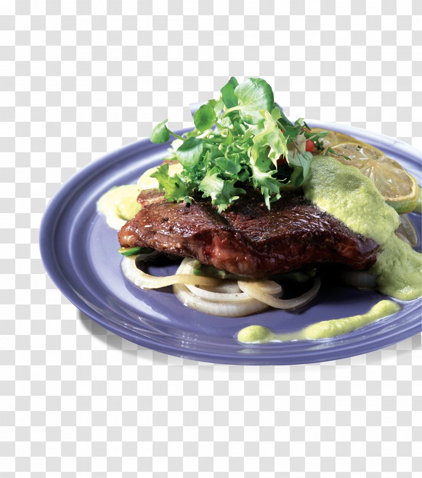 Vegetarian Cuisine Recipe Dish Meat Food - Free Steak Salad Pull Material Transparent PNG