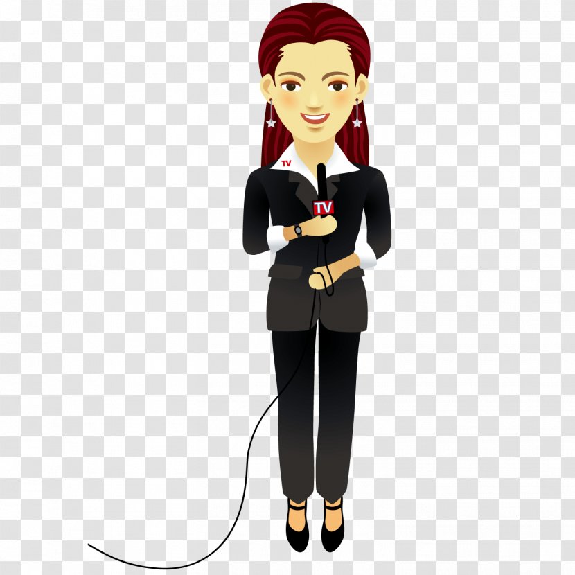 Journalist Euclidean Vector Illustration - Tree - Radio Female Anchor Transparent PNG