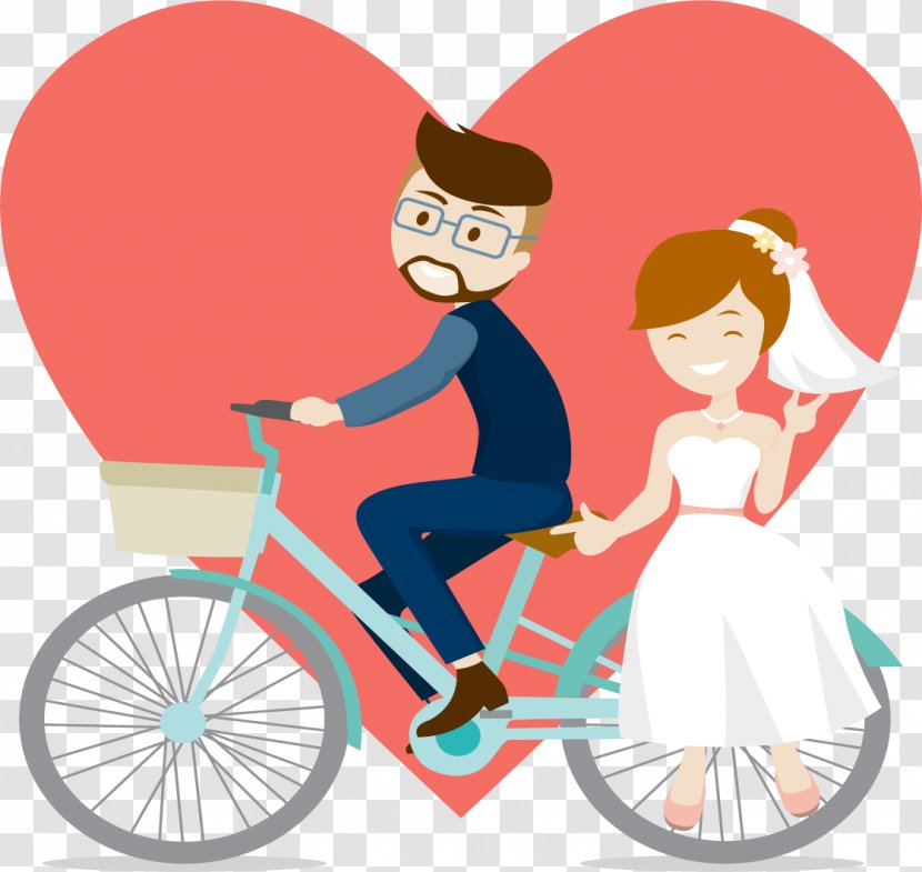 Wedding Invitation Marriage Engagement Bride - Cartoon - Happy Couple Transparent PNG
