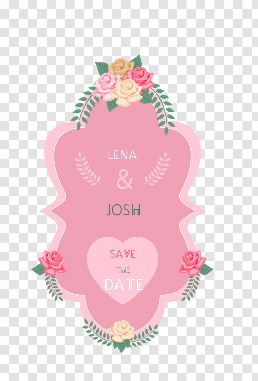 Pink Wedding Label - Invitation Transparent PNG