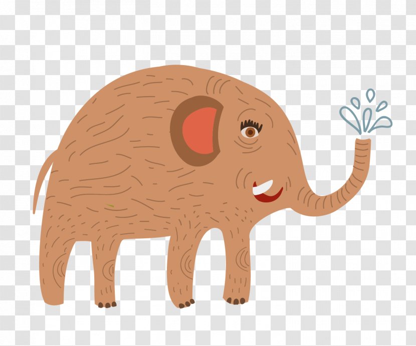 Cartoon Cattle Elephant Illustration - Horn - Flat Cartoon,elephant Transparent PNG