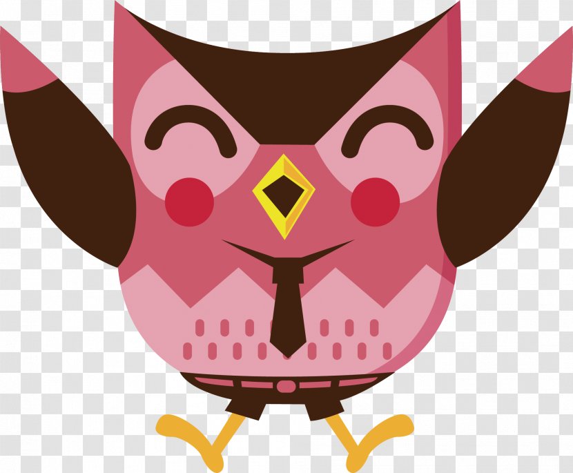 Owl Parrot Illustration - Pink - Vector Cute Parakeet Transparent PNG