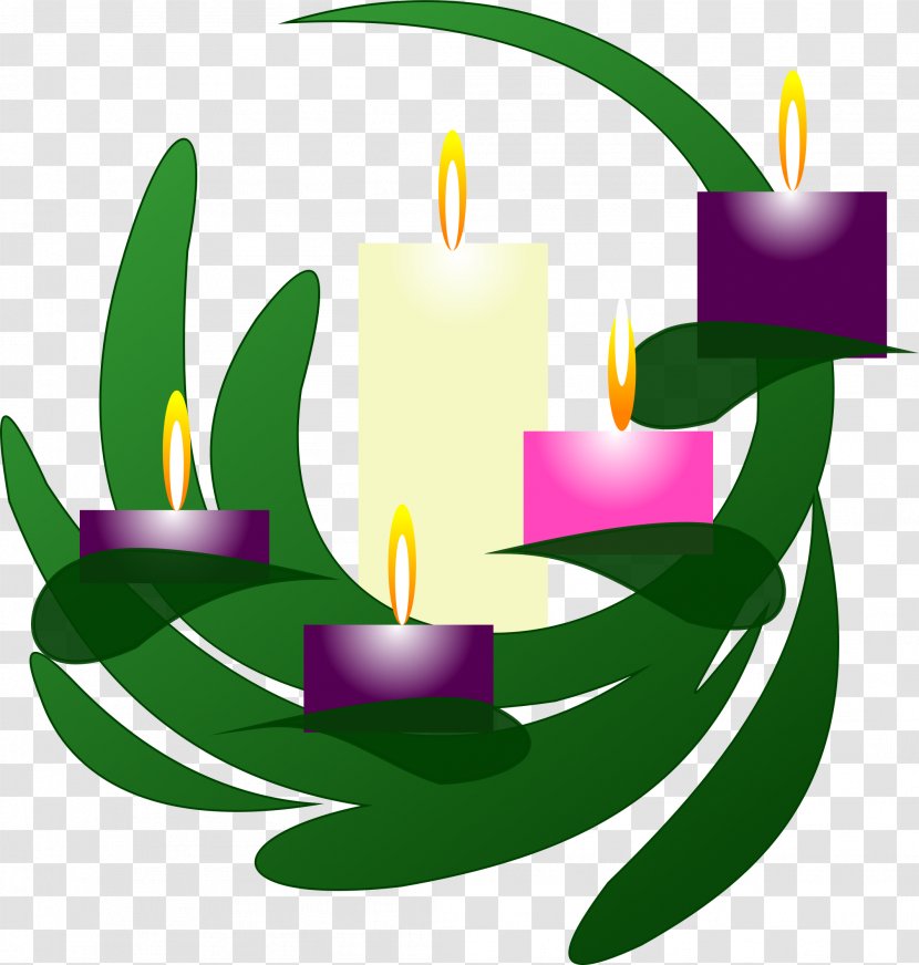 Advent Wreath Candle Clip Art - Flower - Church Candles Transparent PNG