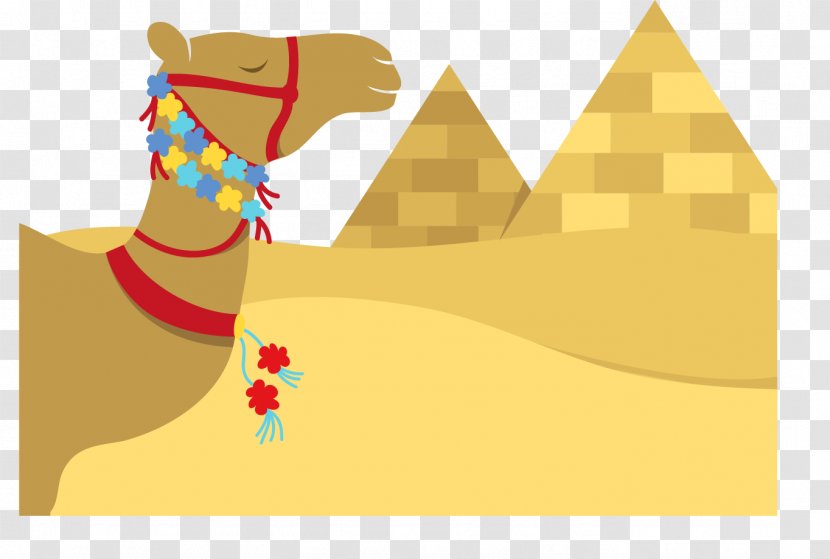 Egyptian Pyramids Camel Illustration - Art - Vector Painted Pyramid Transparent PNG