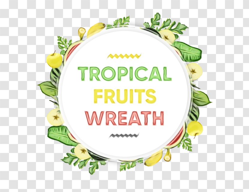 Watercolor Wreath Flower - Tropical Fruit - Watermelon Transparent PNG