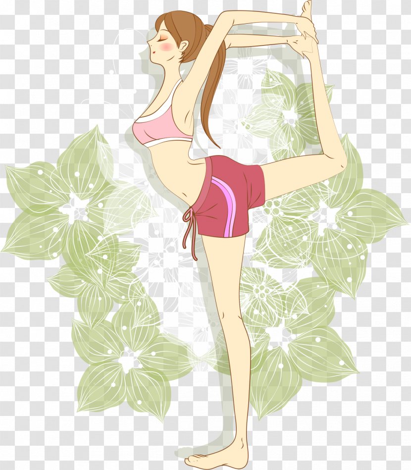 Yoga Physical Exercise Fitness Centre Drawing Cartoon - Frame - Girl! Transparent PNG