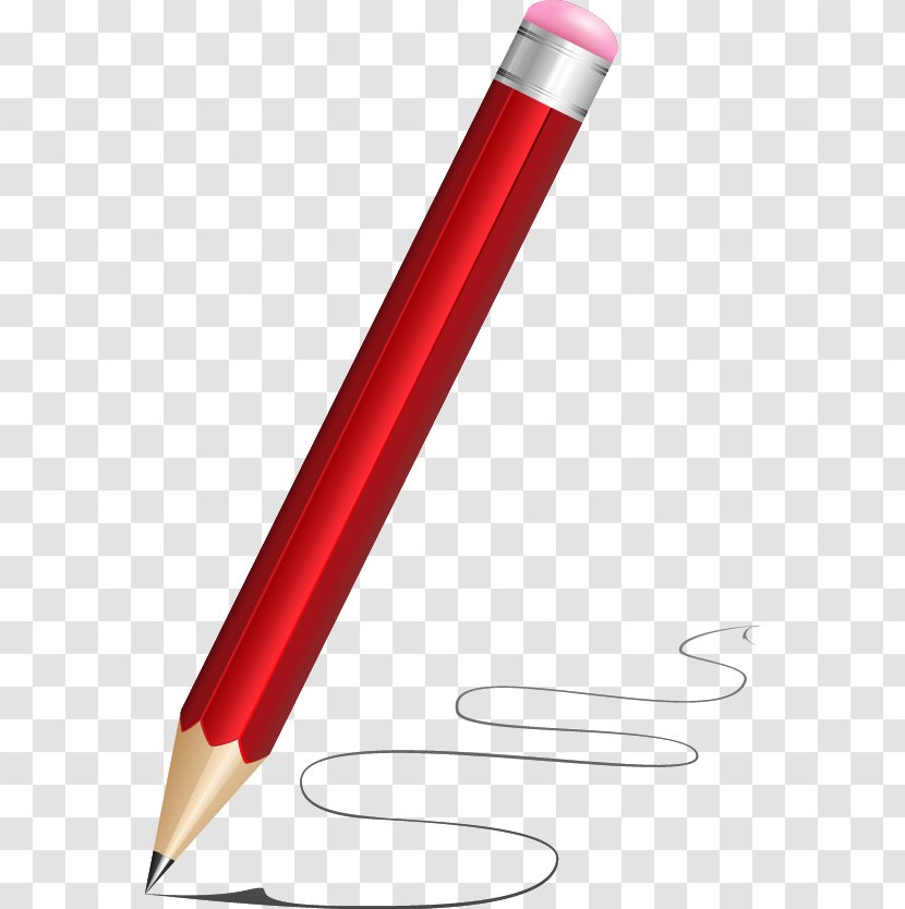 Ballpoint Pen Angle - Red - Vector Pencil Transparent PNG