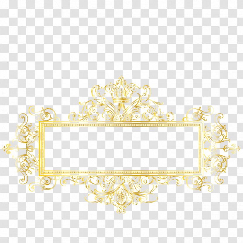 Yellow Pattern - Rectangle - Vector Gold Rim Frame Transparent PNG