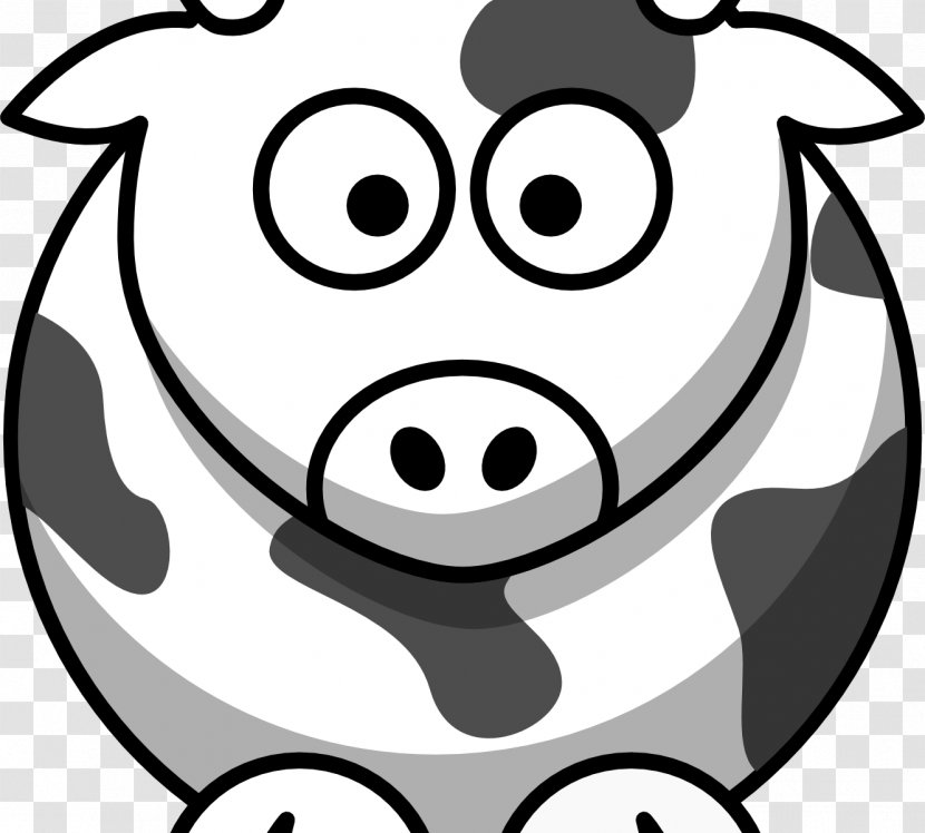 Cattle Black And White Drawing Cartoon Clip Art - Macaron Transparent PNG