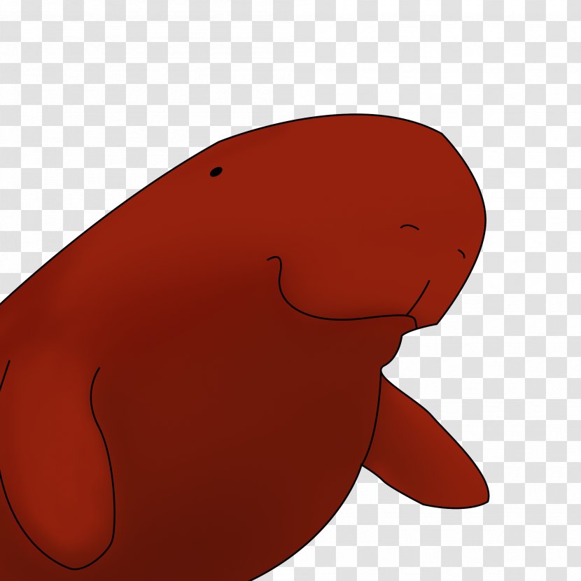 Marine Mammal Illustration Cartoon Product Design Fish - Red - Dugong Silhouette Transparent PNG