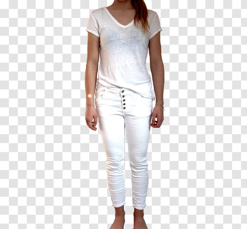 Jeans T-shirt Leggings Shoulder Sleeve - Neck Transparent PNG