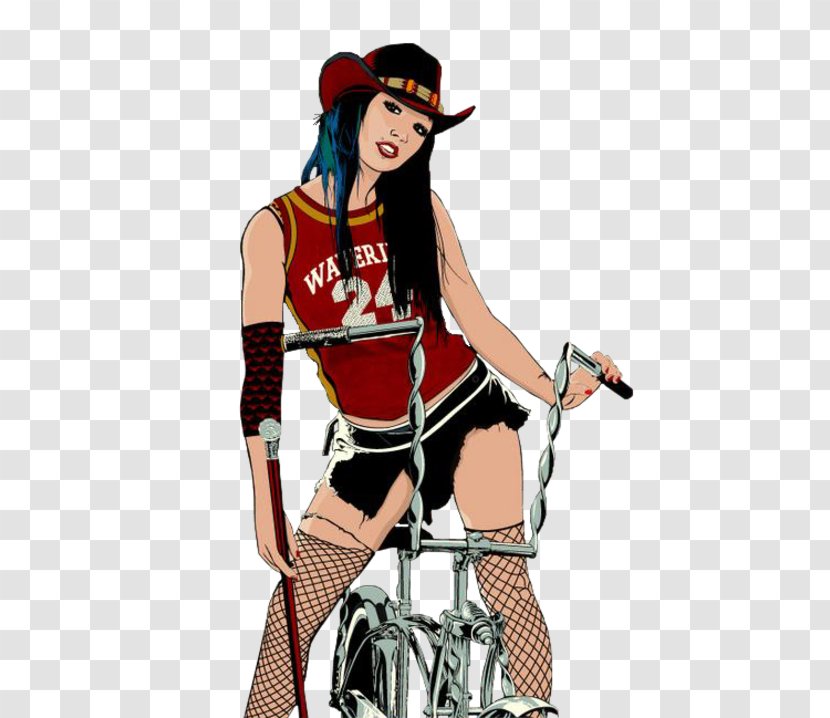 Woman Motorcycle Drawing Costume - Frame Transparent PNG