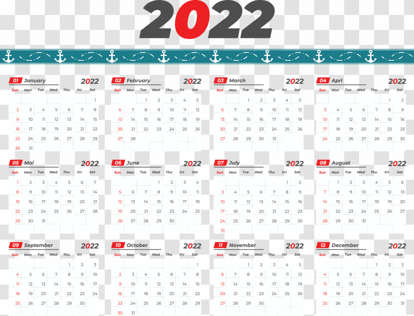 Printable 2022 Calendar 2022 Calendar Printable Transparent PNG