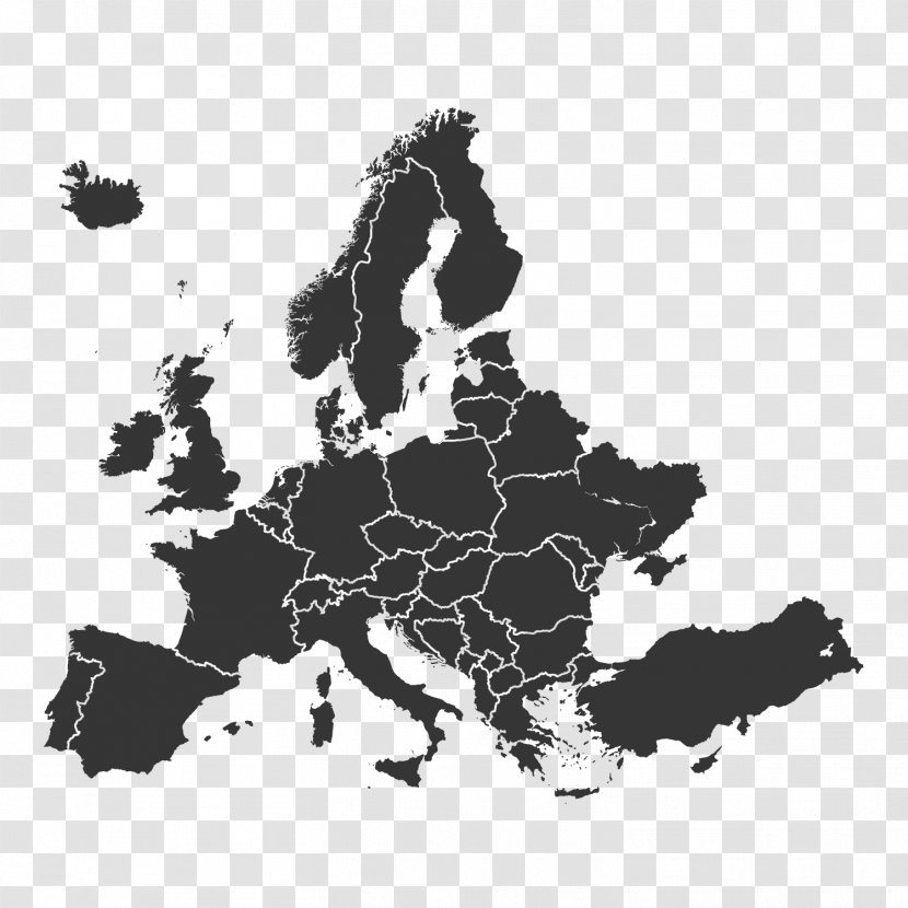 Europe Vector Map Royalty-free - Blank Transparent PNG