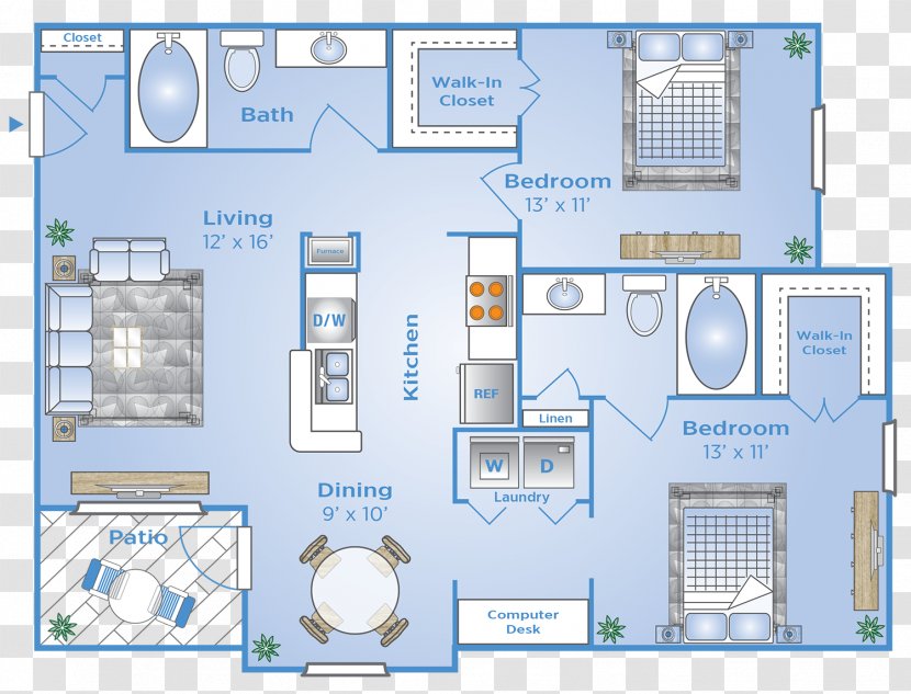 Floor Plan Advenir At Stone Park Apartment Houston - Bathroom Transparent PNG