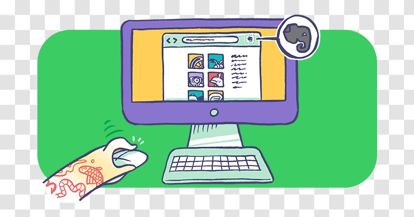 Evernote Computer Web Browser - Laptop Illustration Transparent PNG