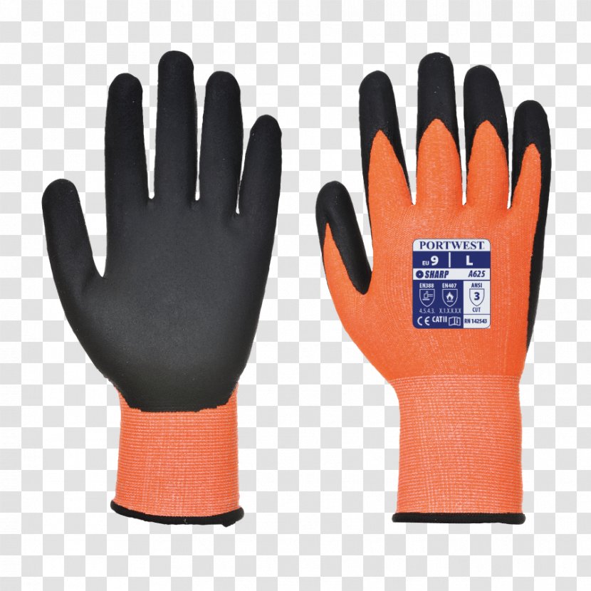 Cut-resistant Gloves High-visibility Clothing Portwest Personal Protective Equipment - Bicycle Glove Transparent PNG