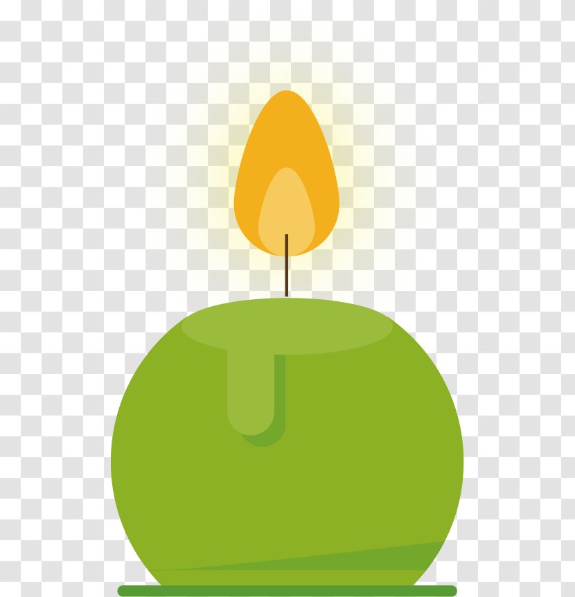 Green Leaf Illustration - Vector Creative Hand-painted Candle Candlelight Transparent PNG