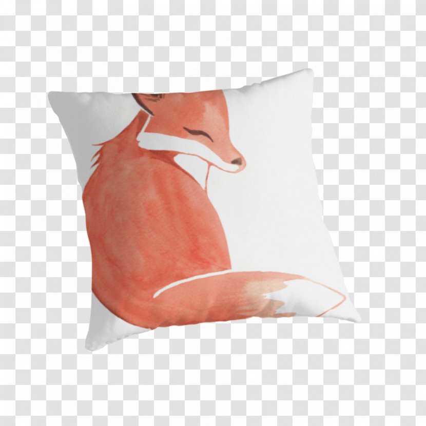 Throw Pillows Cushion Peach - Fox Watercolor Transparent PNG