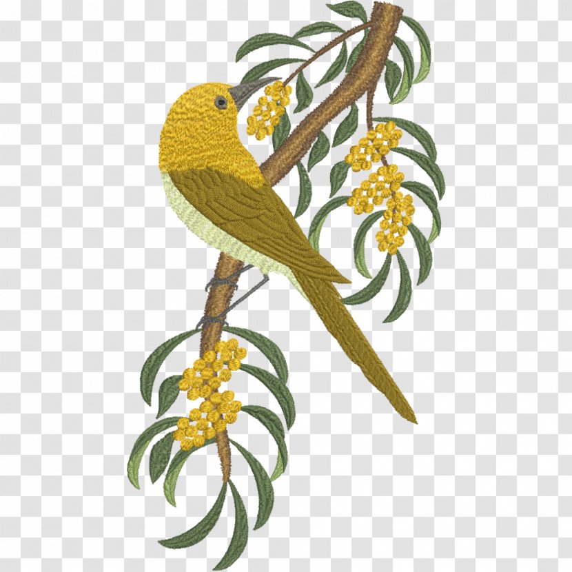 Bird Gang-gang Cockatoo Machine Embroidery - Flower Transparent PNG